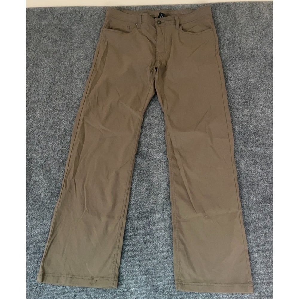 Prana Men Pants Khaki Straight Leg Nylon Slim Fit Size 38WX32L